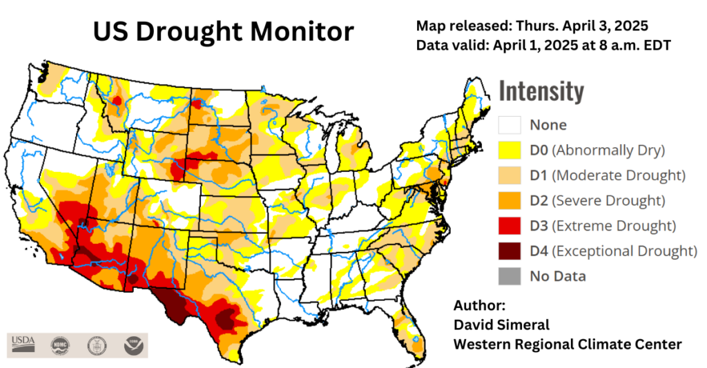 US drought monitor April 2025