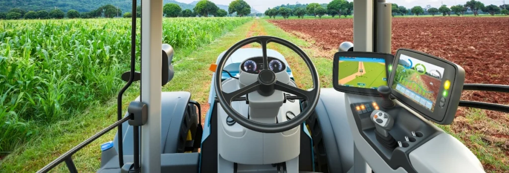 Autonomous tractor illustration for smart farming