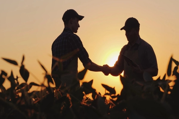 Farmers shaking hands - farm management services